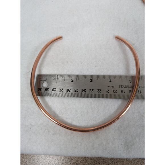 Handmade Copper Cuff Necklaces 3 S,M,L not hammered not oxidized - Picture 4 of 7